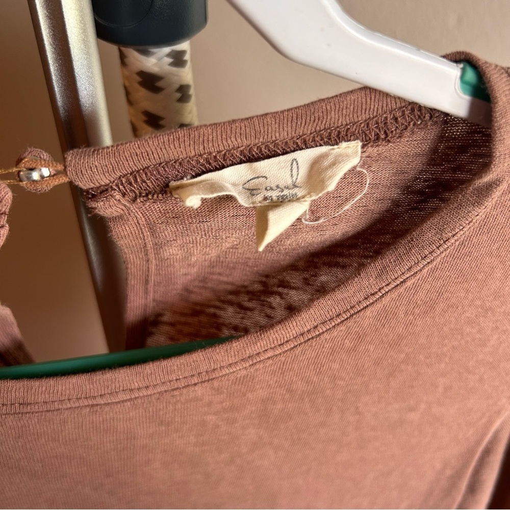 Easyl Los Angeles Mauve Puff Sleeve Tiered Midi Dress Women's Size‎ M - Picture 2 of 5